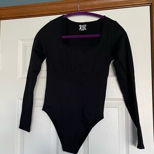 Black Long-Sleeve women’s One-Piece Bodysuit